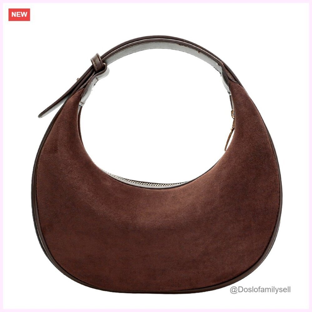 Vintage Suede Hobo Crossbody Bag Adjustable Strap Y2K Retro Casual Purse